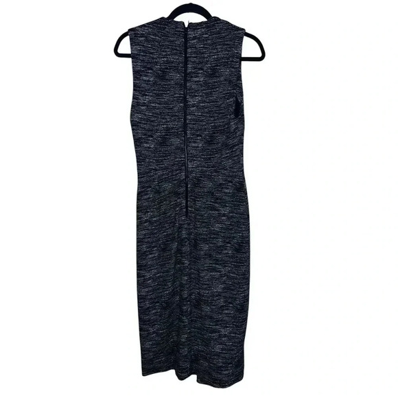 Alice + Olivia  Midi Dress Gray Faux Wrap V-neck Front Slit Back Minimalist Sz 0 - Picture 3 of 5